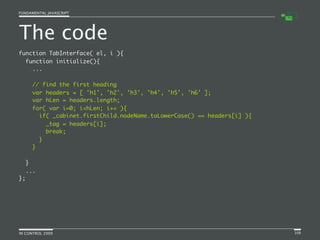 Fundamental JavaScript [In Control 2009]