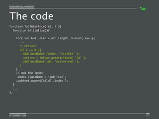 Fundamental JavaScript [In Control 2009]