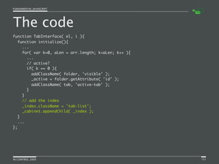 Fundamental JavaScript [In Control 2009]