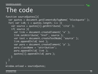 Fundamental JavaScript [In Control 2009]