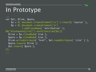 Fundamental JavaScript [In Control 2009]