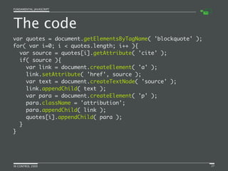 Fundamental JavaScript [In Control 2009]