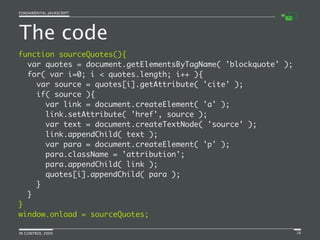 Fundamental JavaScript [In Control 2009]