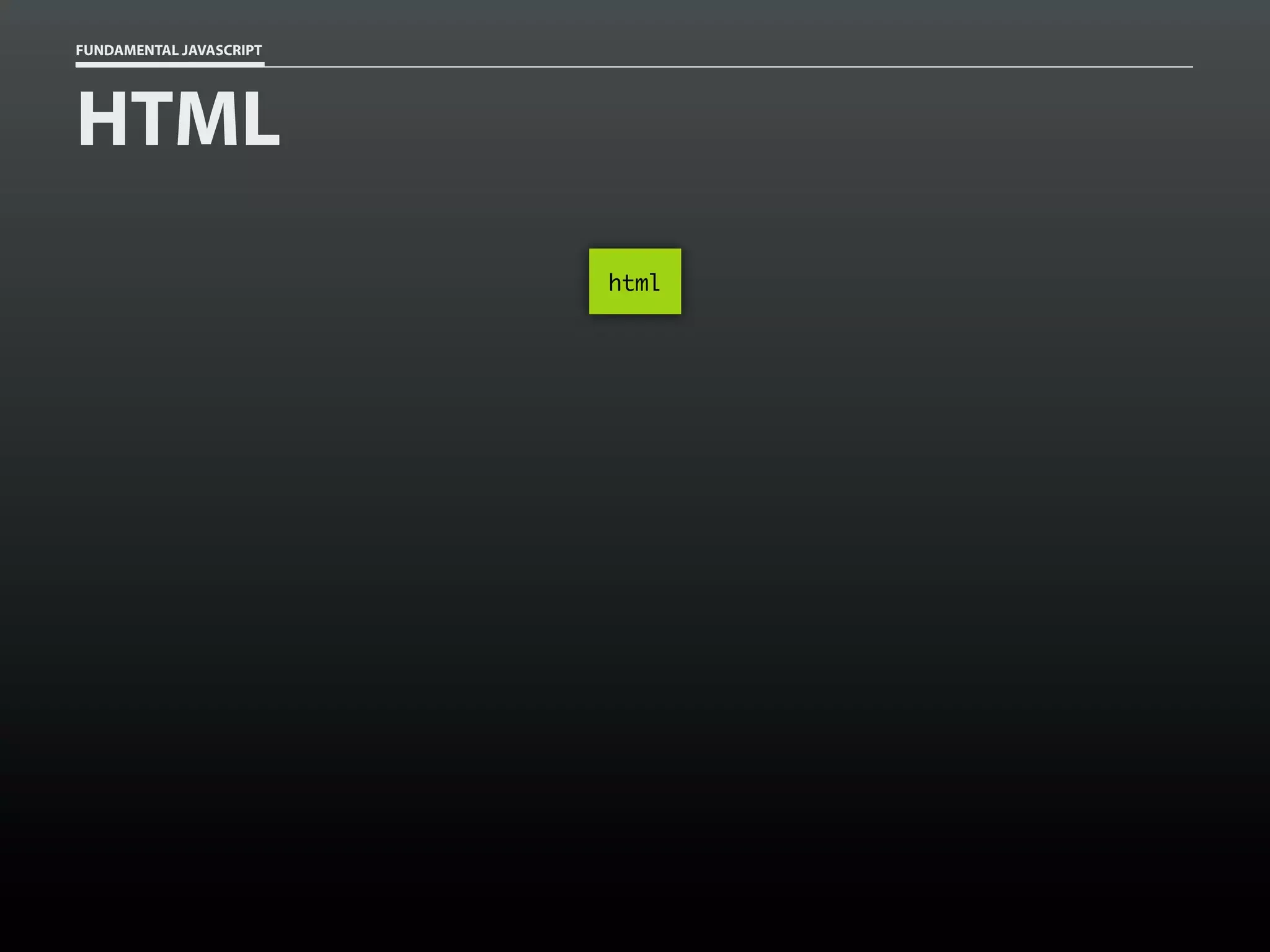 FUNDAMENTAL JAVASCRIPT

HTML
html

 