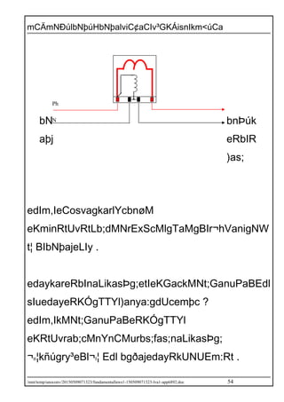 mCÄmNÐúlbNþúHbNþalviC¢aCIv³GKÁisnIkm<úCa
edIm,IeCosvagkarlYcbnøM
eKminRtUvRtLb;dMNrExScMlgTaMgBIr¬hVanigNW
t¦ BIbNþajeLIy .
edaykareRbInaLikasÞg;etIeKGackMNt;GanuPaBEdl
sIuedayeRKÓgTTYl)anya:gdUcemþc ?
edIm,IkMNt;GanuPaBeRKÓgTTYl
eKRtUvrab;cMnYnCMurbs;fas;naLikasÞg;
¬n¦kñúgry³eBl¬t¦ Edl bgðajedayRkUNUEm:Rt .
/mnt/temp/unoconv/20150509071323/fundamentallaws1-150509071323-lva1-app6892.doc 54
bN
aþj
Ph
N bnÞúk
eRbIR
)as;
 