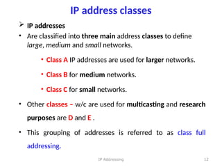 Comprehensive Guide to IP Addressing and Network Classes | PPTX