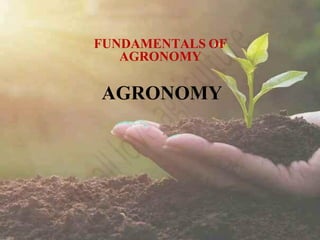 FUNDAMENTALS OF
AGRONOMY
AGRONOMY
 