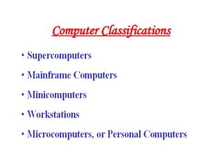 Computer Classifications
 