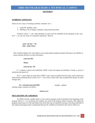 fundamental of c++ for students of b.tech iii rd year student | PDF