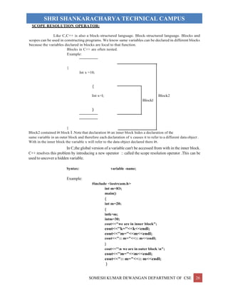 fundamental of c++ for students of b.tech iii rd year student | PDF
