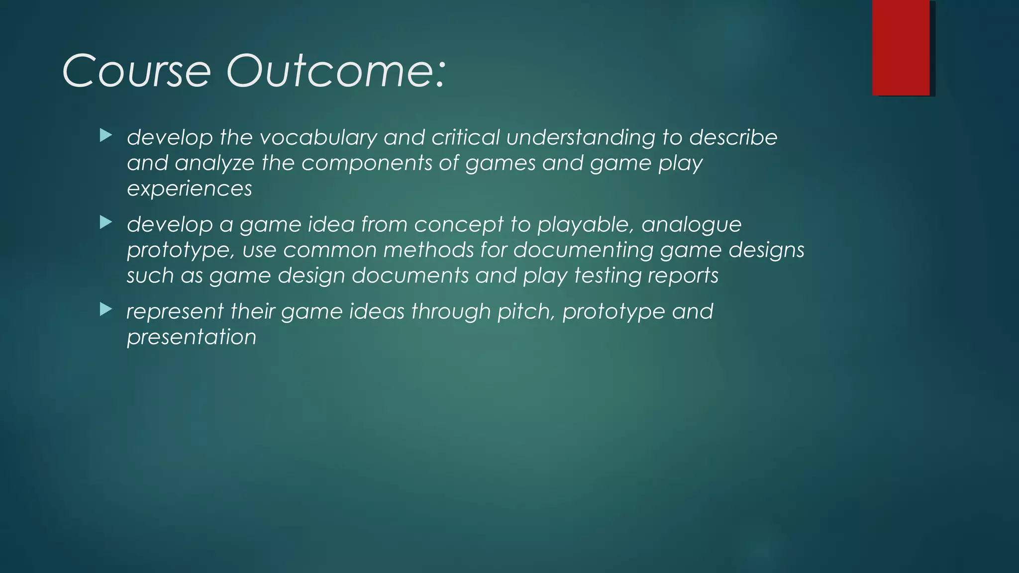 Fundamental of game design creativityand learning | PPT
