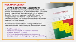 Laboratory Risk Analysis Fundamental of Laboratory Safety in lab | PPTX