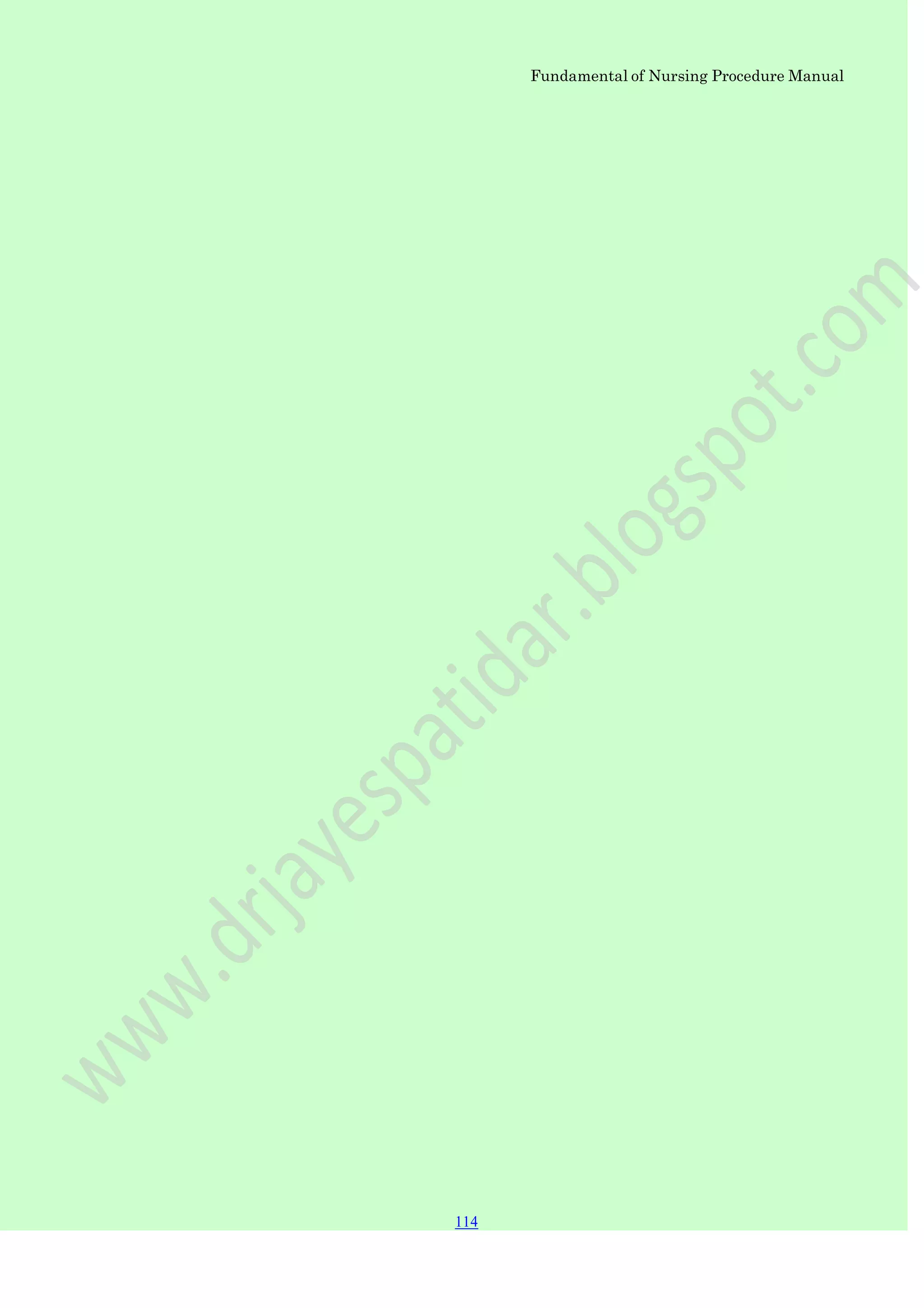 Fundamental of Nursing Procedure Manual
114
 