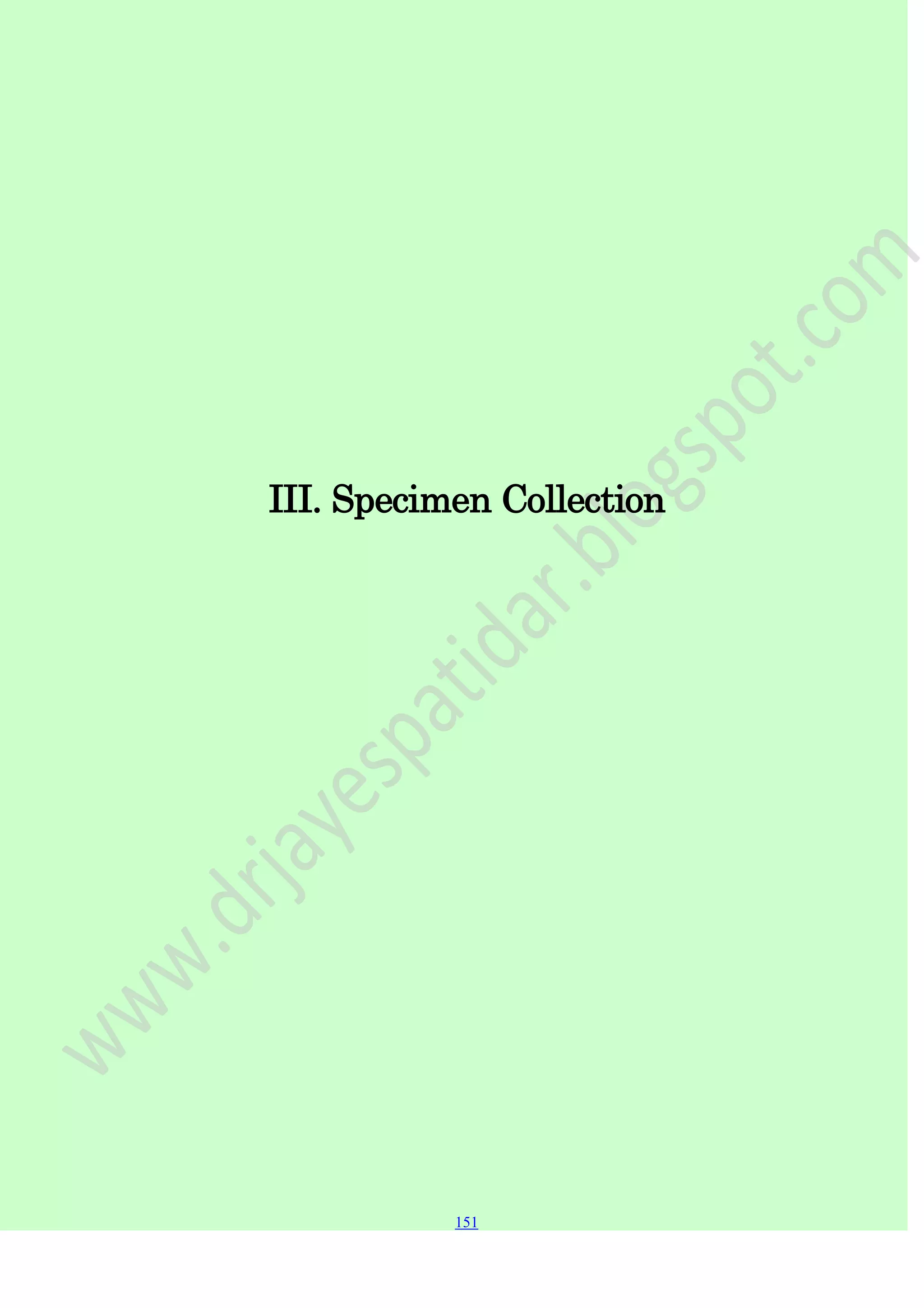 151
151
151
III. Specimen Collection
 