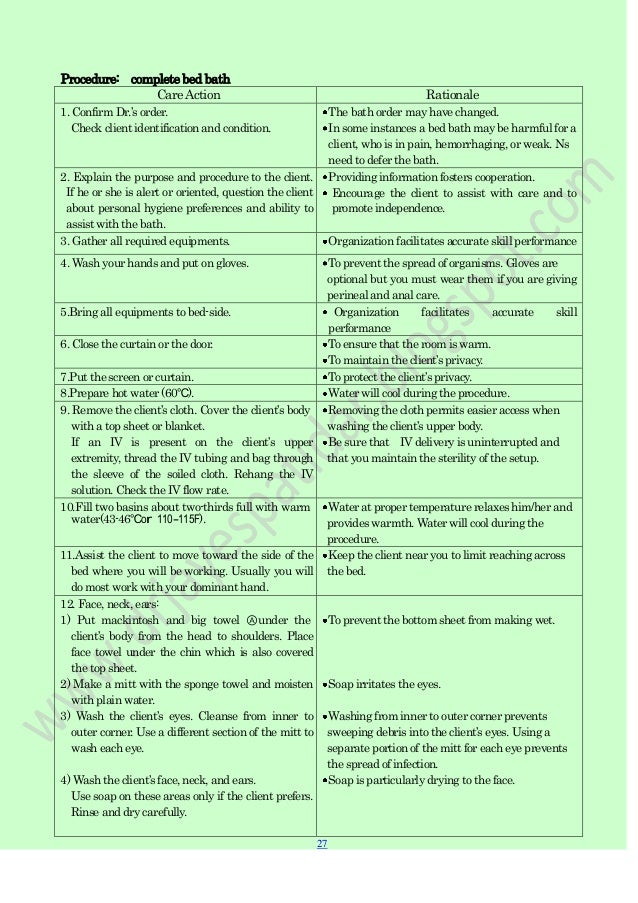 Fundamental of nursing procedure mannual