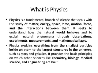 Comprehensive Fundamentals of Physics: Concepts, Branches, and ...