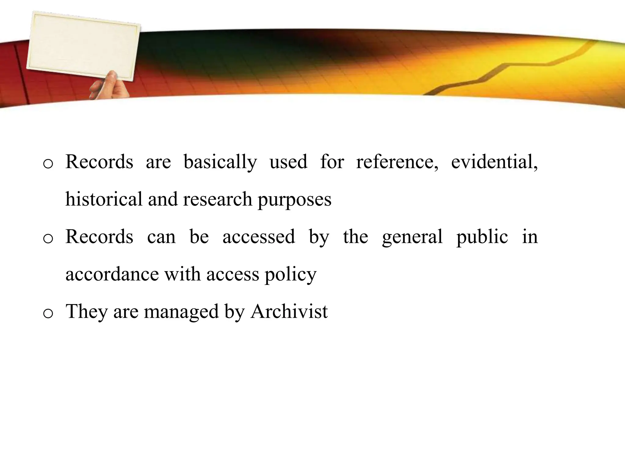 Topic Records FUNDAMENTAL OF RECORDS MANAGEMENT -Notes TOPIC 2 ..pptx