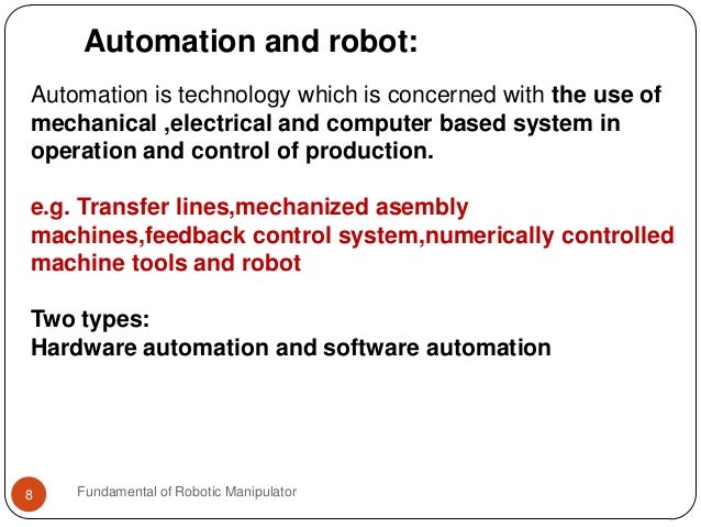 types of automation in robotics