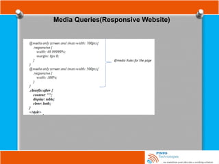 Media Queries(Responsive Website)
 