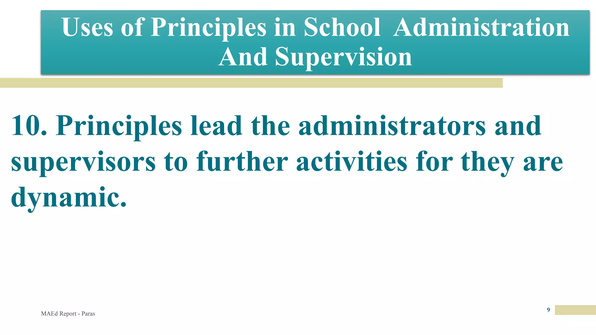 Fundamental principles of administration and supervision PPT