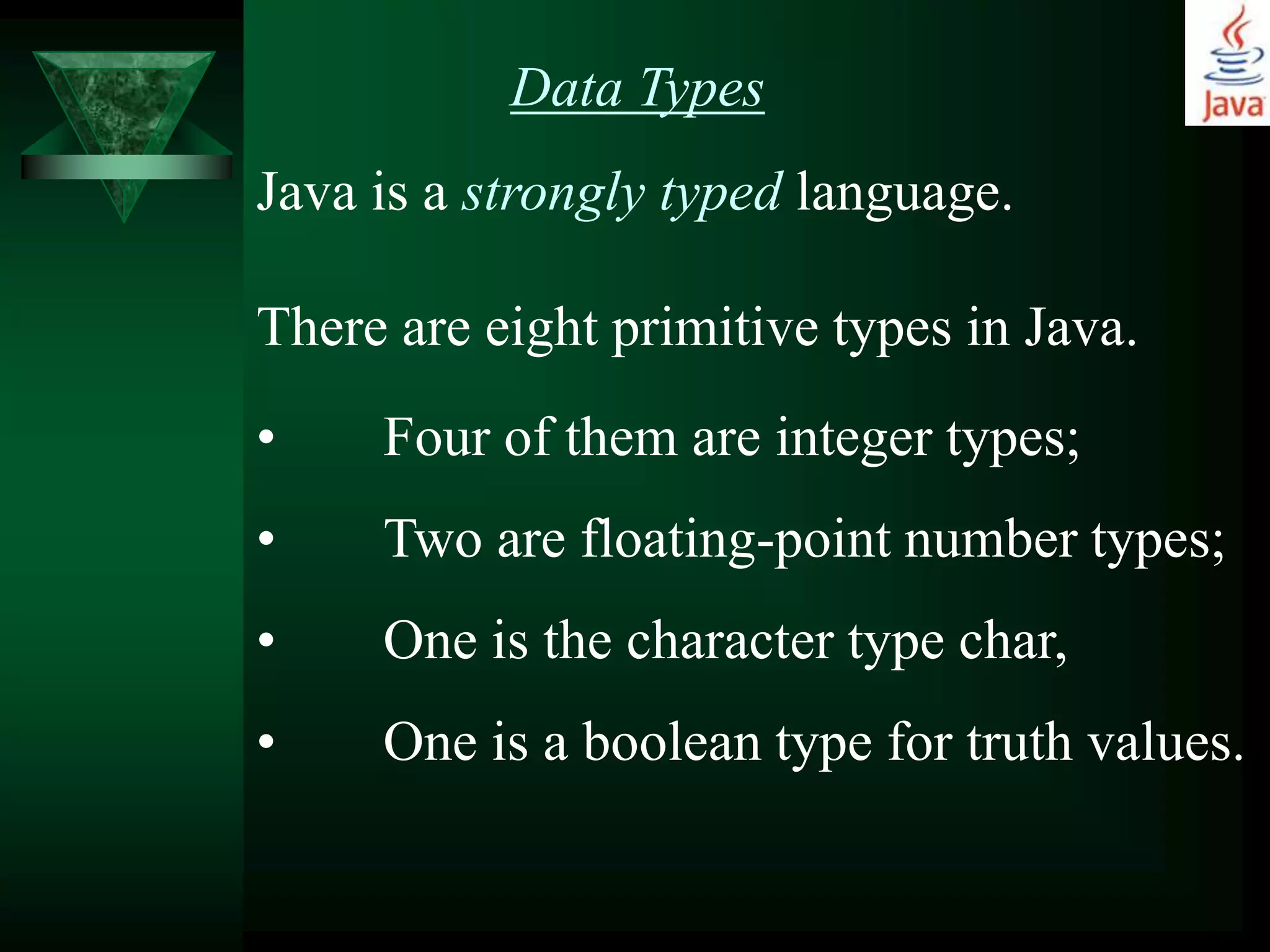 Fundamental programming structures in java | PPTX