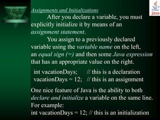Fundamental programming structures in java | PPTX