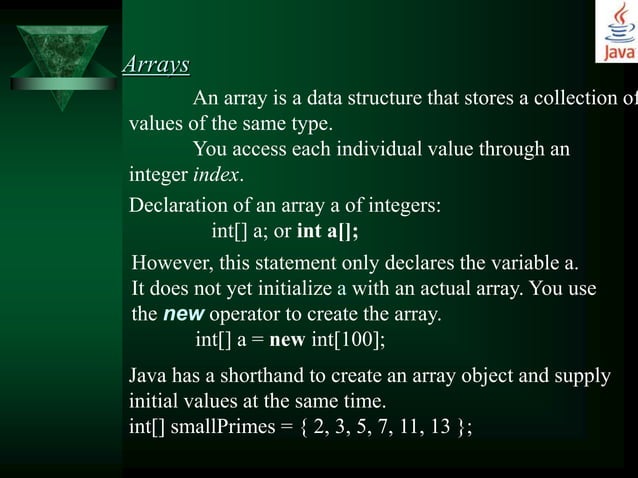 Fundamental programming structures in java | PPTX