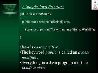 Fundamental programming structures in java | PPTX