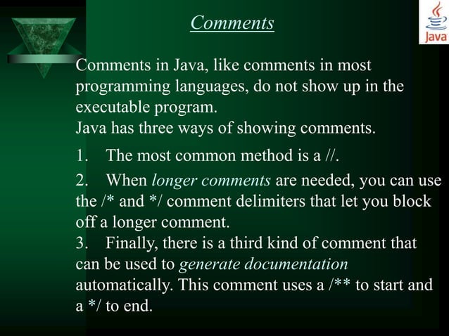 Fundamental programming structures in java | PPTX