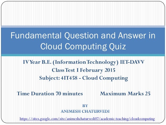 Fundamental question and answer in cloud computing quiz by
