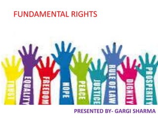 FUNDAMENTAL RIGHTS
PRESENTED BY- GARGI SHARMA
 