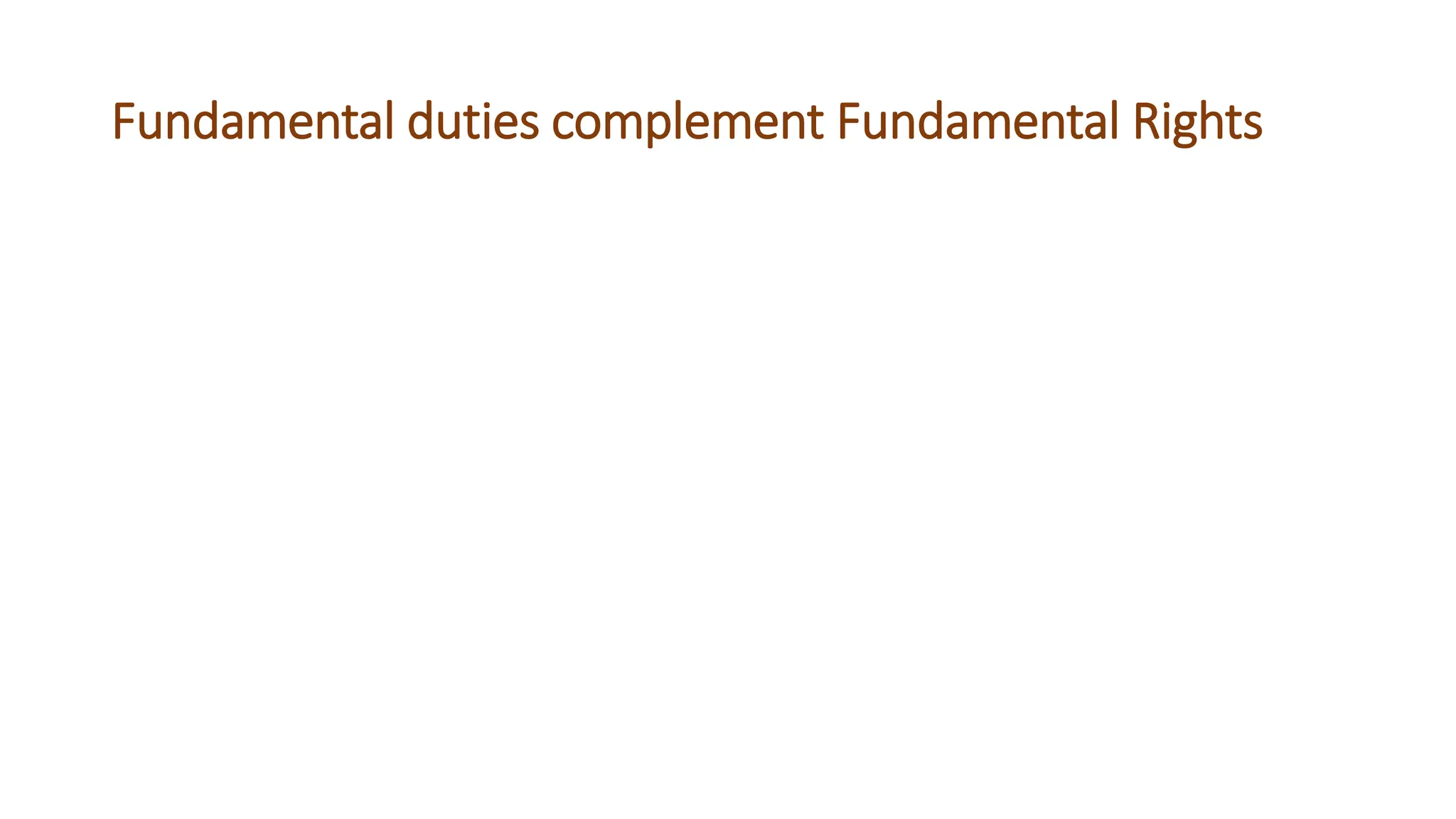Fundamental duties complement Fundamental Rights
 