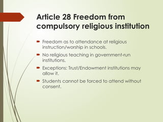 Understanding Fundamental Rights: Articles 27 & 28 of Indian ...