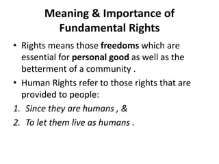 Essential Rights Fundamental Rights & Duties | PPTX
