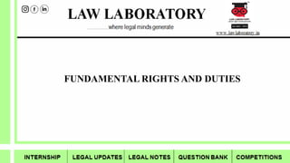FUNDAMENTAL RIGHTS AND DUTIES
 
