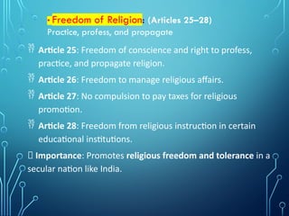 Indian Constitution Fundamental Rights Presentation | PPTX
