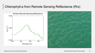 Chlorophyll-a from Remote Sensing Reflectance (Rrs)
National Aeronautics and Space Administration Applied Remote Sensing Training Program 46
Surface Remote Sensing Reflectance
 