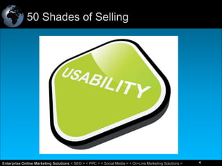 50 Shades of Selling

4
Enterprise Online Marketing Solutions < SEO > < PPC > < Social Media > < On-Line Marketing Solutions >

4

 