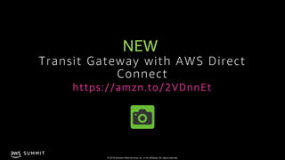 © 2019, Amazon Web Services, Inc. or its affiliates. All rights reserved.
S U M M I T
Transit Gateway with AWS Direct
Conn...