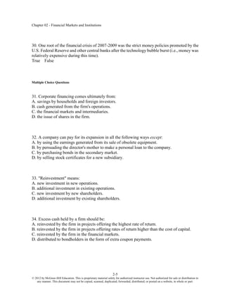 Fundamentals of Corporate Finance 7th Edition Brealey Test Bank | PDF