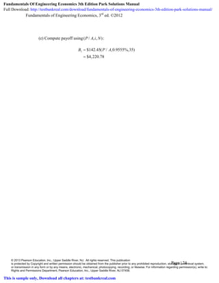 Fundamentals Of Engineering Economics 3th Edition Park Solutions Manual | PDF