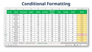 Conditional Formatting
 