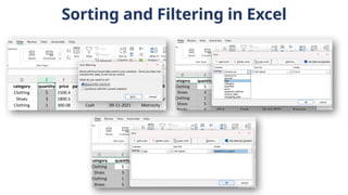 Sorting and Filtering in Excel
 