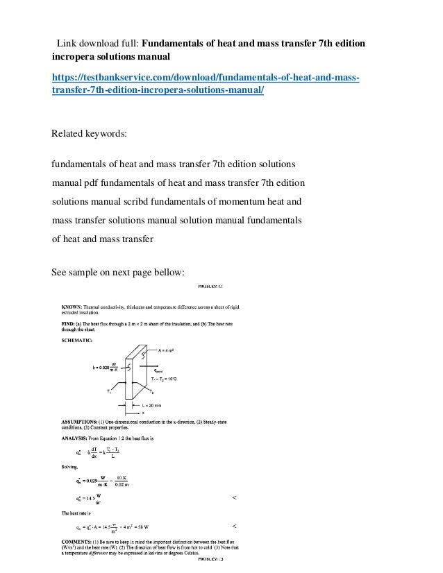 download fundamentals of heat and mass transfer 7th fundamentals of heat and mass transfer 7th edition solutions