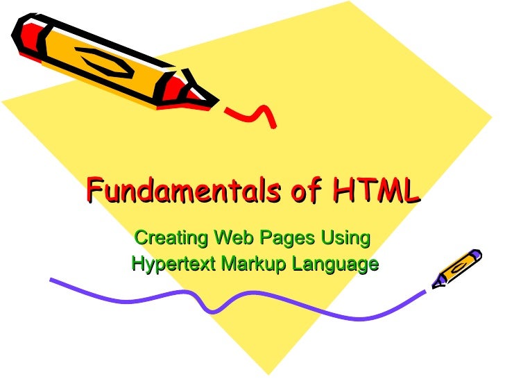 Fundamentals Of Html