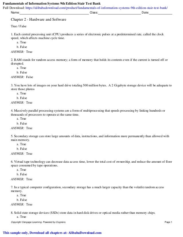 fundamentals of information systems 9th edition stair test bank fundamentals of information systems 9th