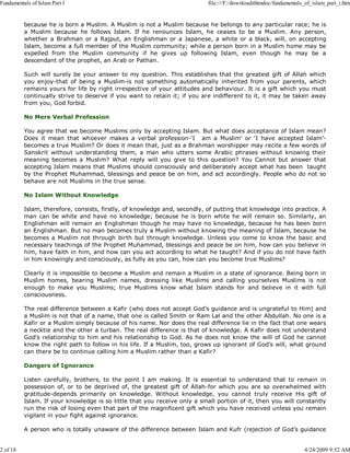 Fundamentals of Islam - part I | PDF