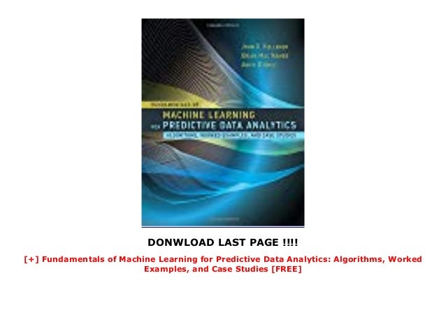 fundamentals of machine learning for predictive data analytics