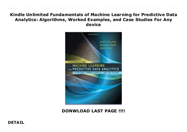 fundamentals of machine learning for predictive data analytics