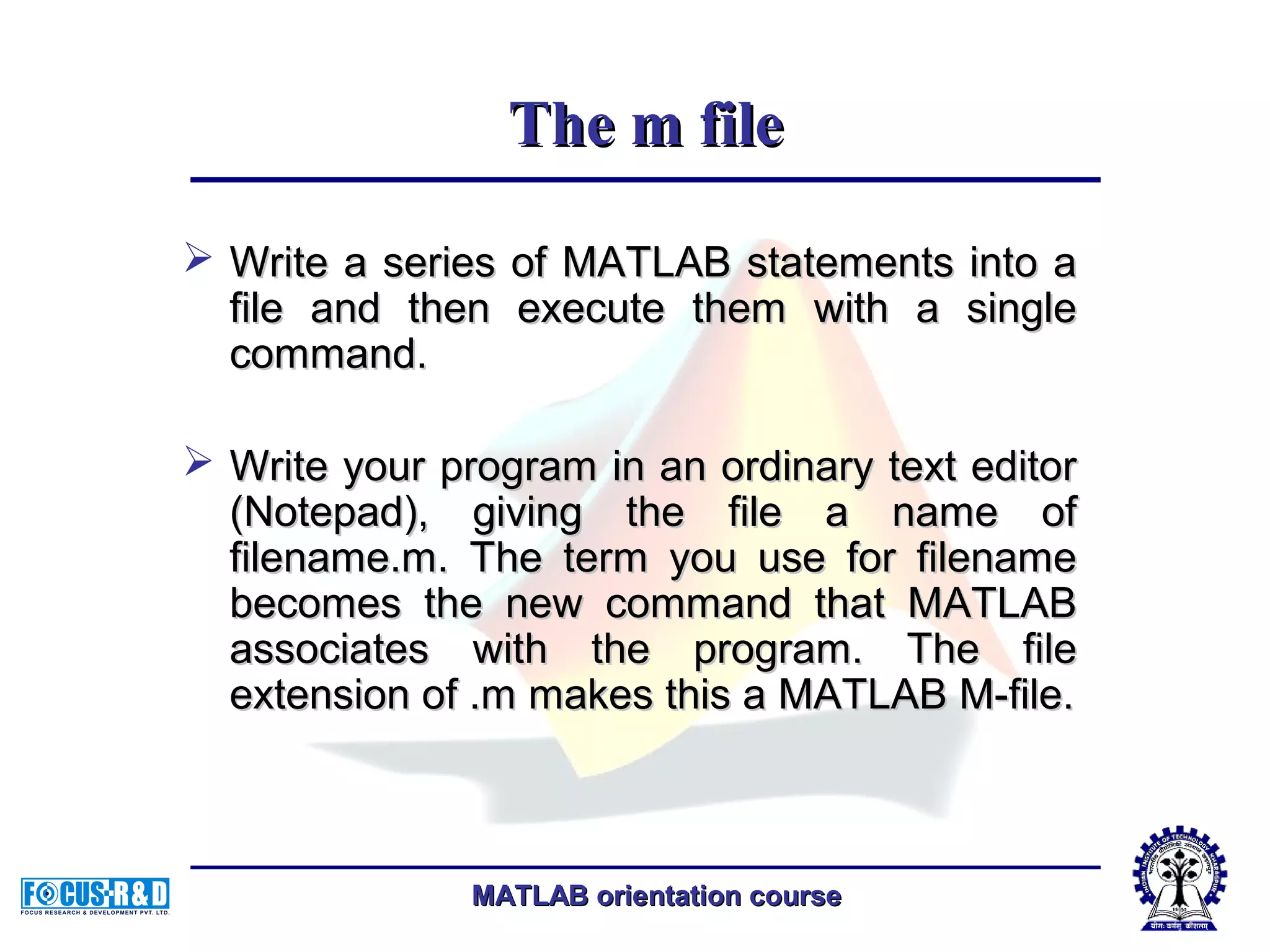 Fundamentals of matlab programming | PPT